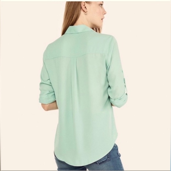 Express Portofino Blouse Mint Green Sz Small - Picture 2 of 8
